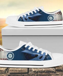 seattle mariners canvas low top shoes 3 n2xdo5