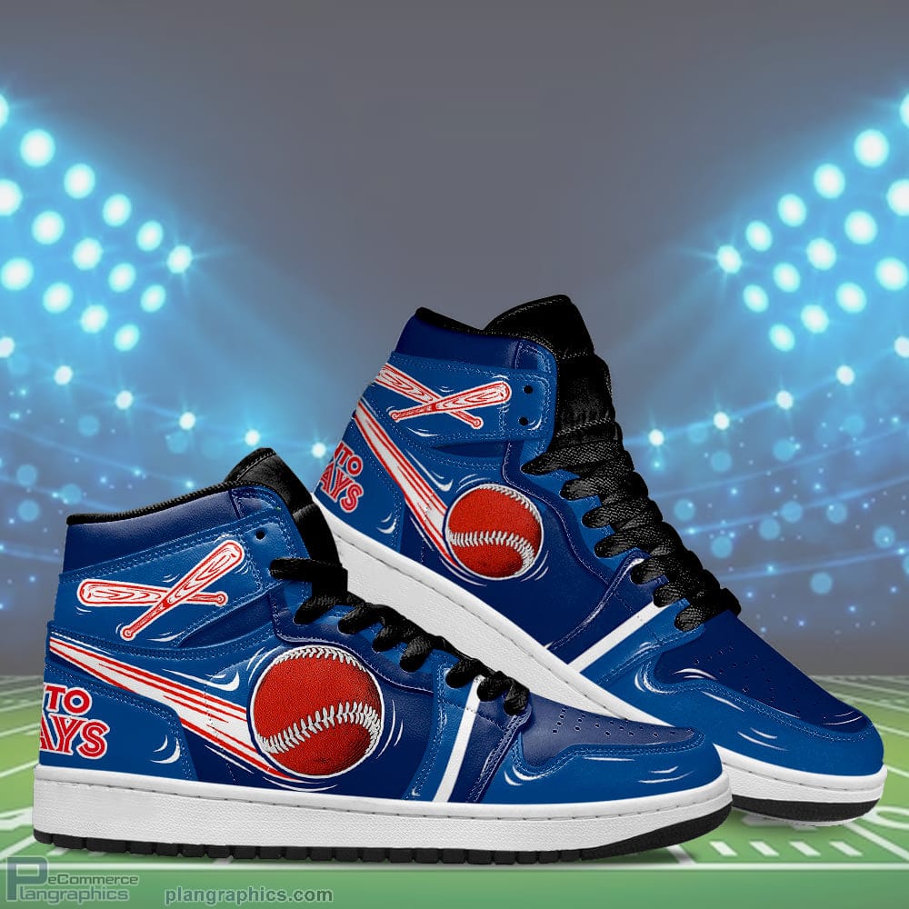Toronto Blue Jays Jordan 1 High Sneaker Boots For Fans Sneakers