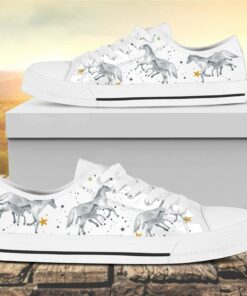 unicorn family pastel and grey bunnies bubbles cute canvas low top shoes 2 hezouj