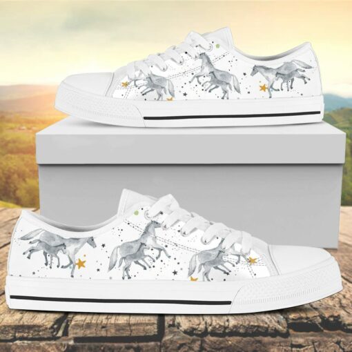 Unicorn Family Pastel And Grey Bunnies Bubbles Cute Canvas Low Top Shoes