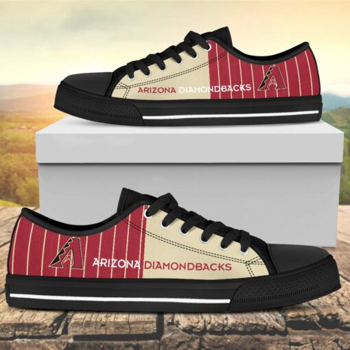 Vertical Stripes Arizona Diamondbacks Canvas Low Top Shoes