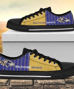 vertical stripes baltimore ravens canvas low top shoes 2 yq9obe