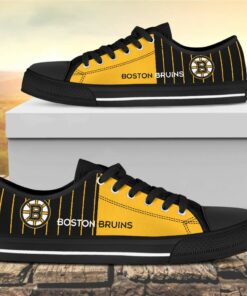 vertical stripes boston bruins canvas low top shoes 2 nsmnmx