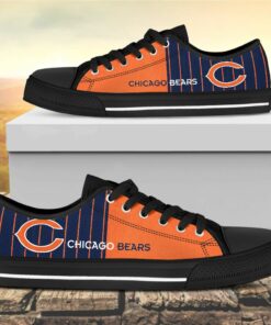 vertical stripes chicago bears canvas low top shoes 2 tyuzyg