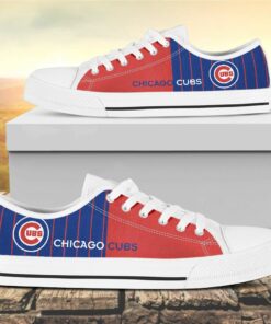 vertical stripes chicago cubs canvas low top shoes 1 roy3c9