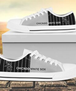 vertical stripes chicago white sox canvas low top shoes 1 bs9ajg
