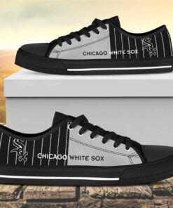 vertical stripes chicago white sox canvas low top shoes 2 ksotyd