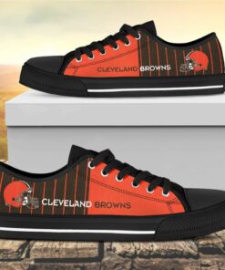 vertical stripes cleveland browns canvas low top shoes 2 zshpmo