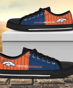 Vertical Stripes Denver Broncos Canvas Low Top Shoes