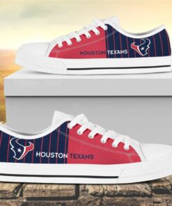 Vertical Stripes Houston Texans Canvas Low Top Shoes