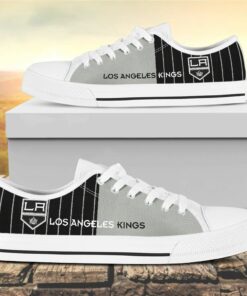Vertical Stripes Los Angeles Kings Canvas Low Top Shoes