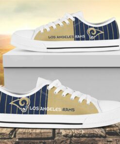 Vertical Stripes Los Angeles Rams Canvas Low Top Shoes