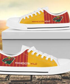 Vertical Stripes Minnesota Wild Canvas Low Top Shoes
