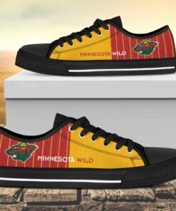 Vertical Stripes Minnesota Wild Canvas Low Top Shoes