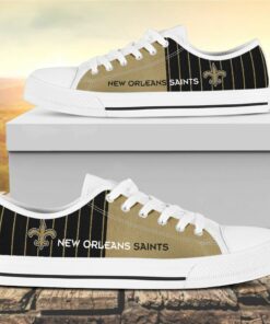 Vertical Stripes New Orleans Saints Canvas Low Top Shoes