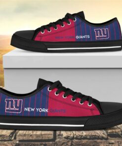 Vertical Stripes New York Giants Canvas Low Top Shoes