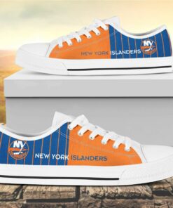 vertical stripes new york islanders canvas low top shoes 1 gjm6qz