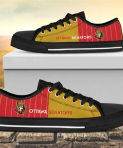 Vertical Stripes Ottawa Senators Canvas Low Top Shoes