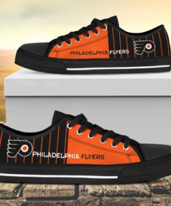 Vertical Stripes Philadelphia Flyers Canvas Low Top Shoes