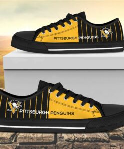 vertical stripes pittsburgh penguins canvas low top shoes 2 wrkxjn