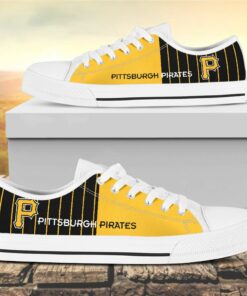 vertical stripes pittsburgh pirates canvas low top shoes 1 roksyk