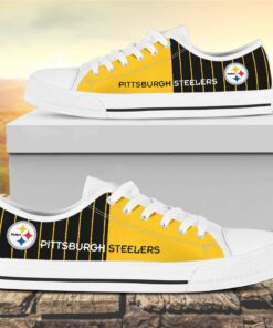 vertical stripes pittsburgh steelers canvas low top shoes 1 gz0rjp
