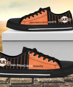 Vertical Stripes San Francisco Giants Canvas Low Top Shoes