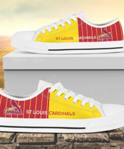 Vertical Stripes St. Louis Cardinals Canvas Low Top Shoes