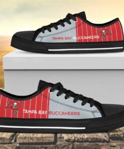 Vertical Stripes Tampa Bay Buccaneers Canvas Low Top Shoes