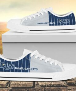 Vertical Stripes Tampa Bay Rays Canvas Low Top Shoes