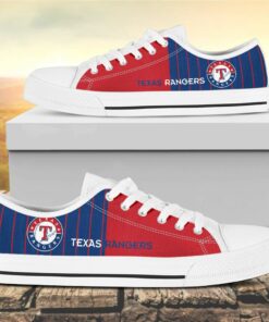 vertical stripes texas rangers canvas low top shoes 1 y2bfyf