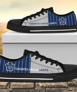 vertical stripes toronto maple leafs canvas low top shoes 2 mordf1
