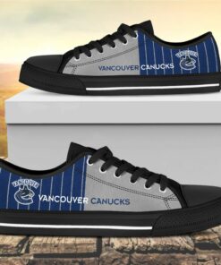 vertical stripes vancouver canucks canvas low top shoes 2 si5oiw