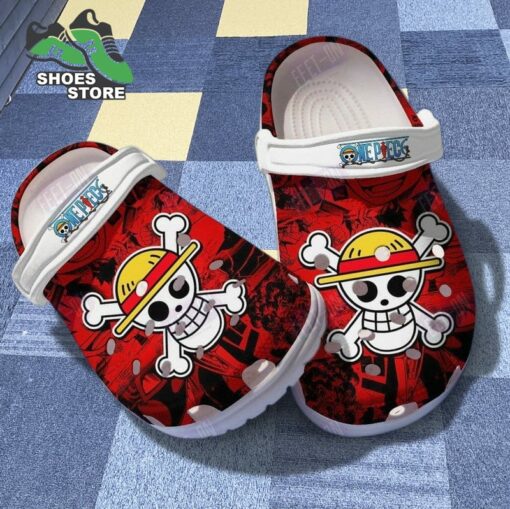 Anime One Piece Monkey D Luffy Icons Red Crocs Shoes
