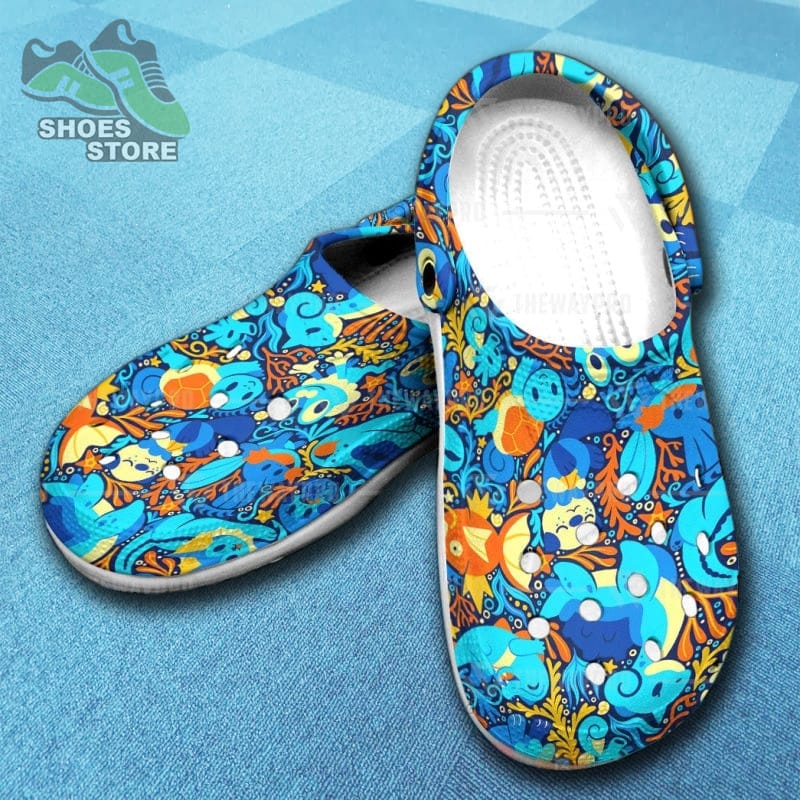 Anime Pokemon Water Inspired Crocs Shoes