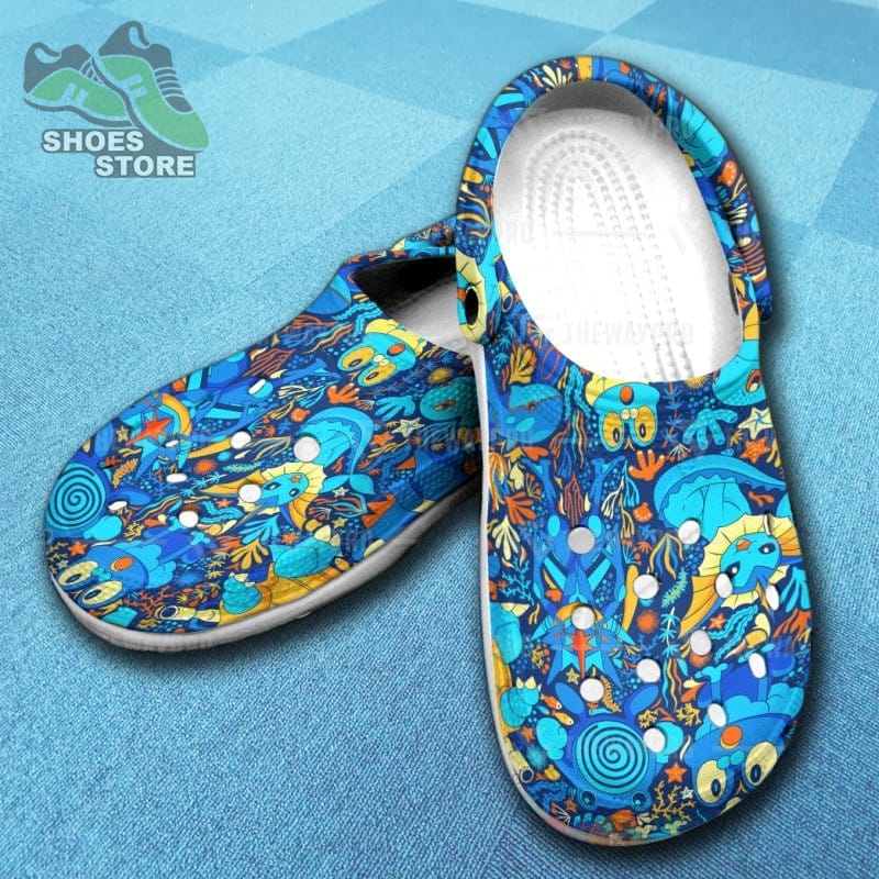 Anime Pokemon Water Seamless Inspired Crocs Clog Shoes