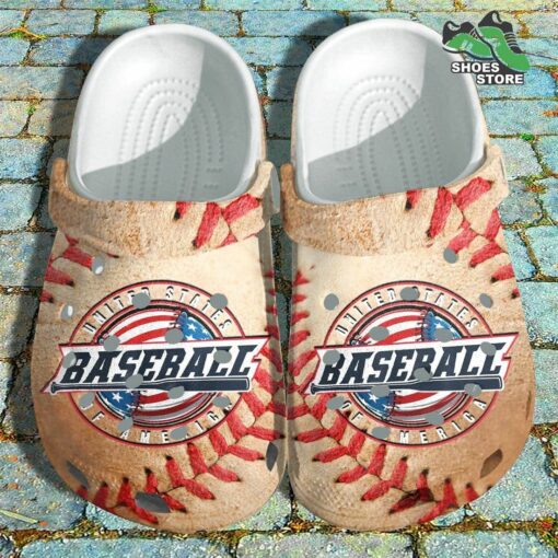 Baseball 4th Of July Crocs Shoes Gift Men Women, Love America Flag Sport Crocs Shoes