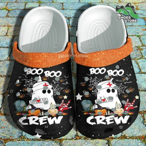 Boo Boo Crew Nurse Crocs Shoes, Treat Or Trick Halloween Pumpkin Crocs