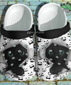 cute 3d black cat crocs shoes scary face pumpkin pattern crocs shoes mother 56 isztft