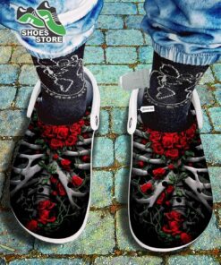 dark skeleton rose flower crocs shoes birthday crocs shoes 72 hljgn0