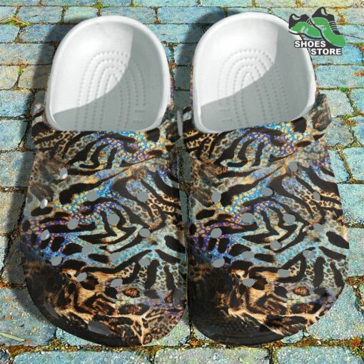 Drama Mystery Leopard Vibes Crocs Shoes, Galaxy Dream Cheetah Crocs Shoes