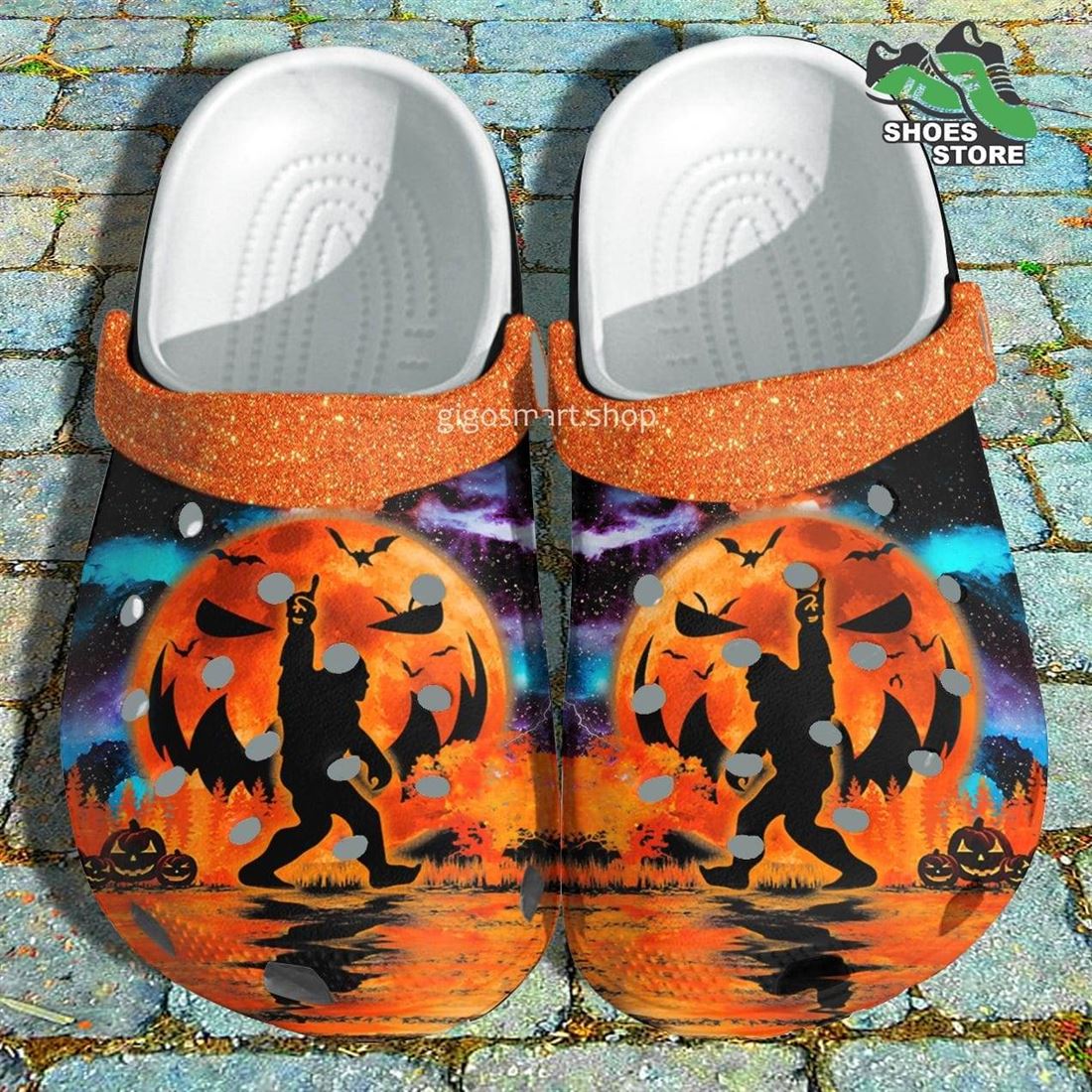 Dream Night Moon Sasquatch Crocs Shoes, Bigfoot Halloween Crocs Shoes Niece