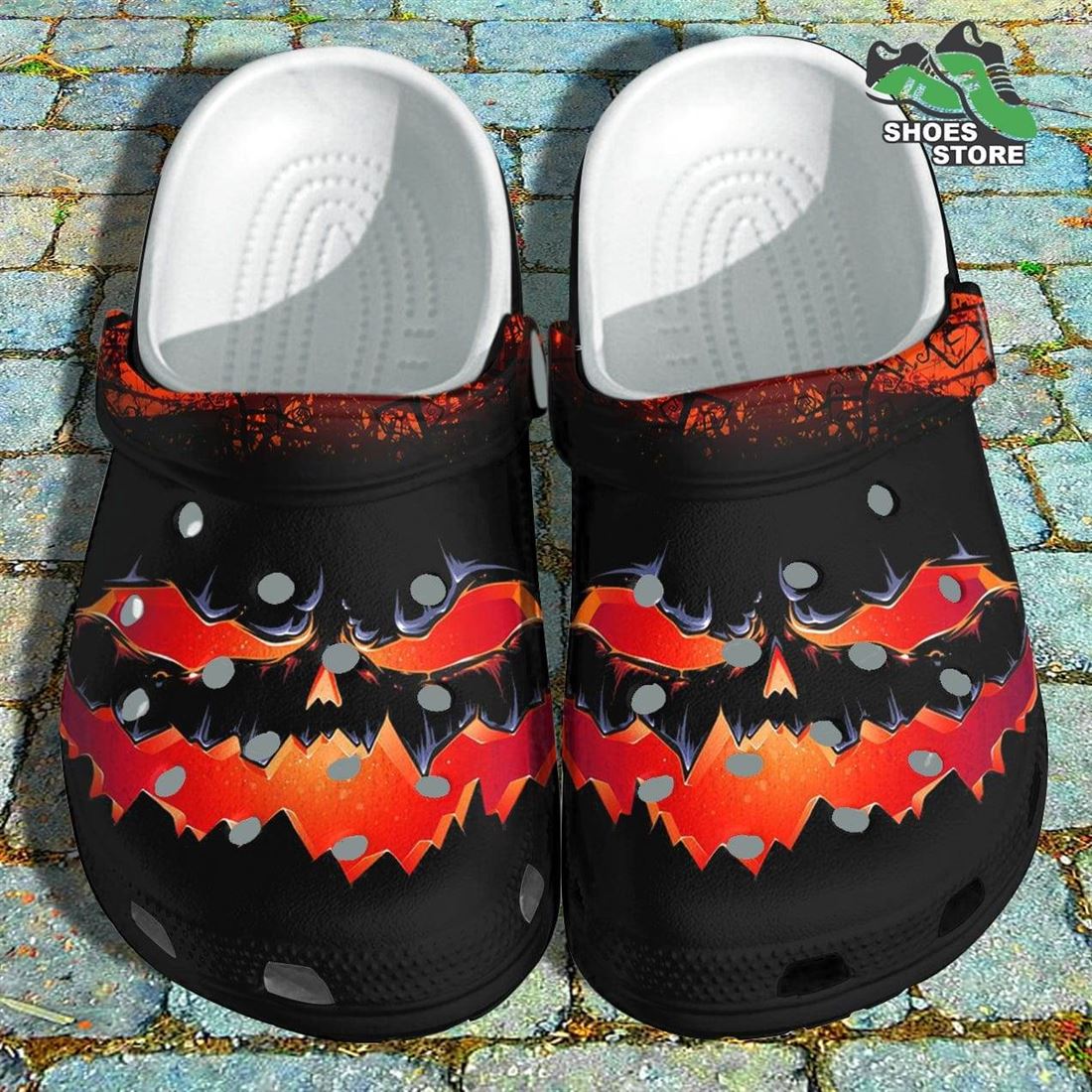 Evil Pumpkin Smile Crocs Shoes, Devil Laugh Crocs Shoes Gifts Son Birthday