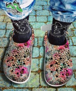 flower cheetah pattern crocs shoes garden tie dye leopard vibes crocs shoes gifts sister 100 di4o1c