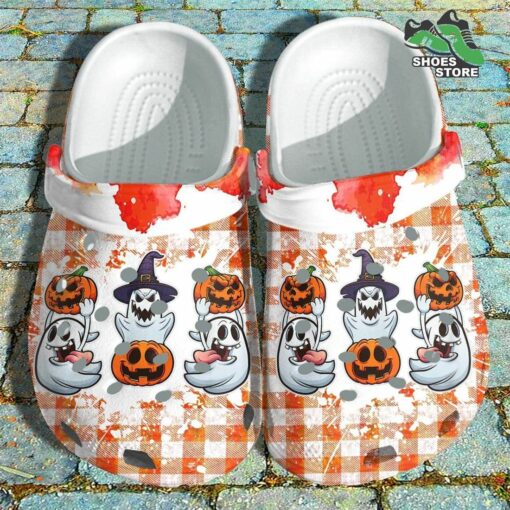 Funny Boo Witch Pumpkin Crocs Shoes, Scary Ghost Tie Dye Crocs Shoes Son