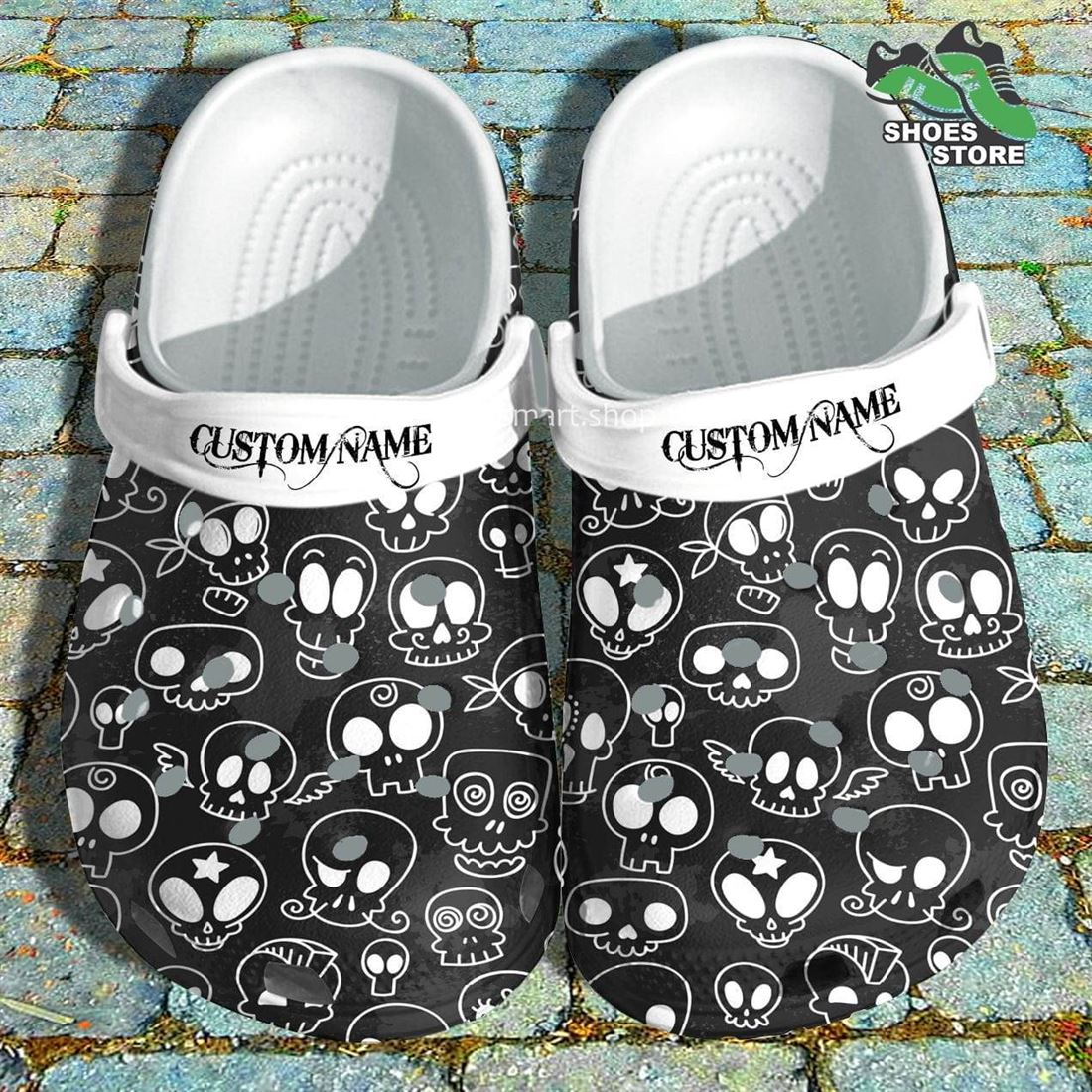 Funny Skeleton Skull Face Crocs Shoes, Night Costume Crocs Shoes Brother