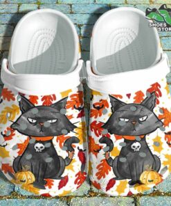 gangster cat wear skull crocs shoes autumn fall pumpkin crocs shoes niece 127 soeykb