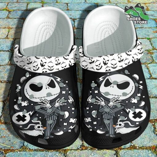 Gentle Jack Skellington Crocs Shoes, Chibi Skull Nightmare Crocs Shoes Halloween