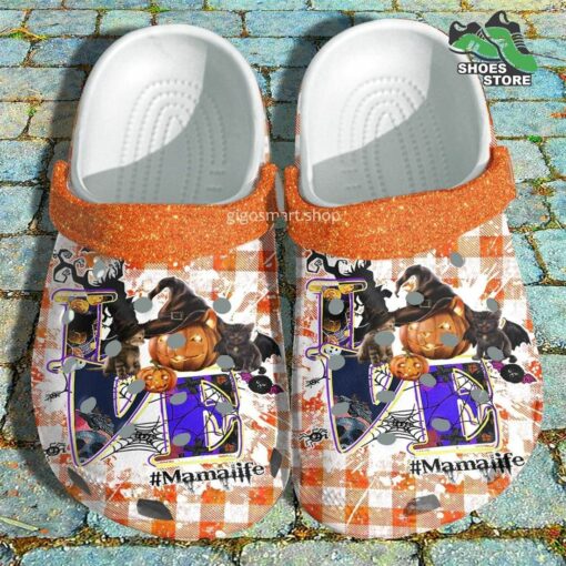 Mama Life Crocs Shoes, Funny Pumkin Cat Crocs Shoes Sister