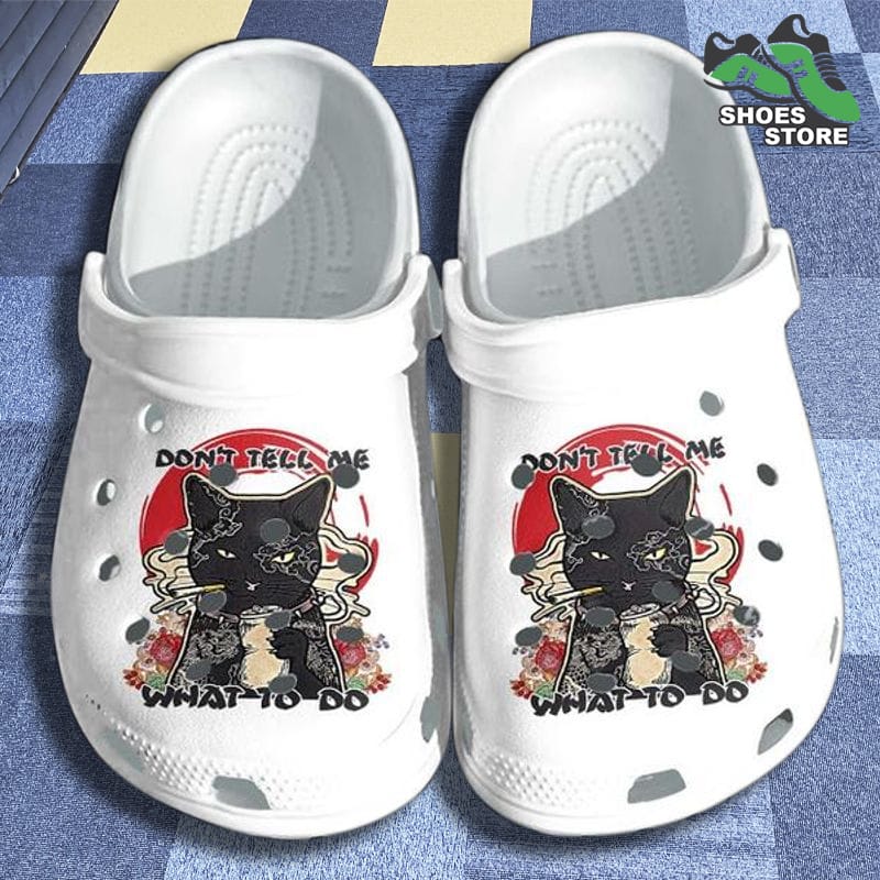 Japan Tattoo Cat Crocs, Black Cat Cool Special Crocs